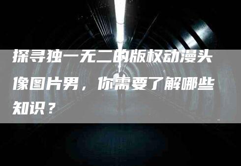 探寻独一无二的版权动漫头像图片男，你需要了解哪些知识？