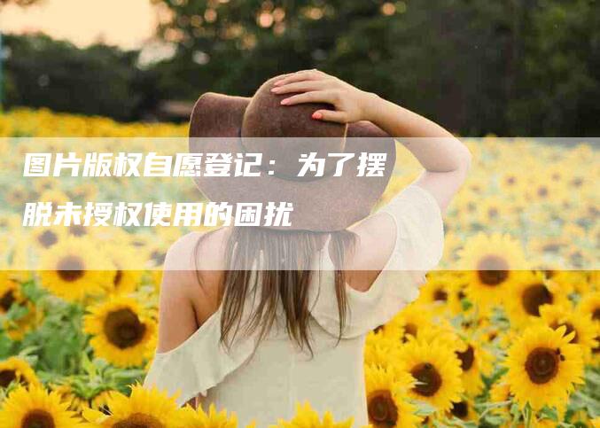 图片版权自愿登记：为了摆脱未授权使用的困扰