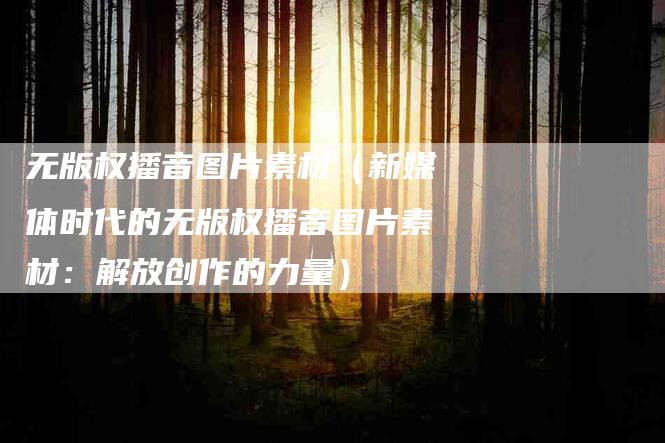 无版权播音图片素材（新媒体时代的无版权播音图片素材：解放创作的力量）