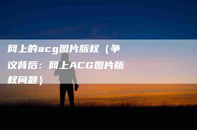 网上的acg图片版权（争议背后：网上ACG图片版权问题）