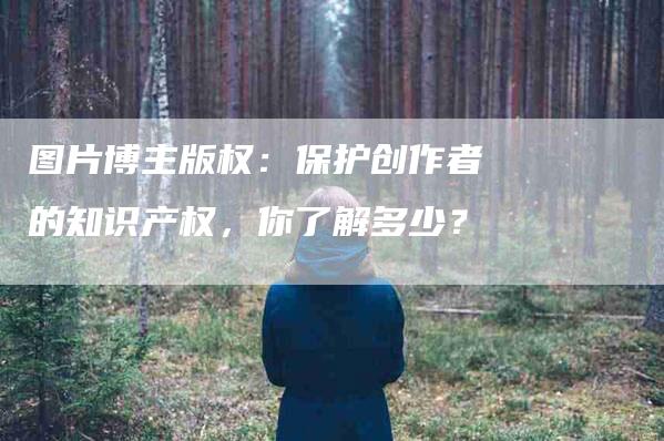 图片博主版权：保护创作者的知识产权，你了解多少？